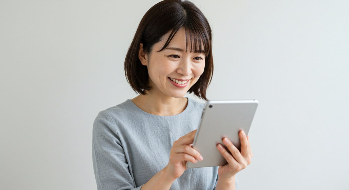 個別の食事マニュアルを受け取った女性