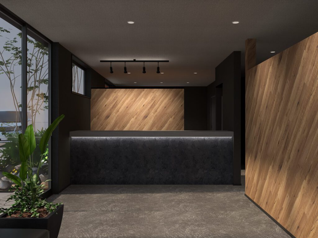 ジムの受付の画像